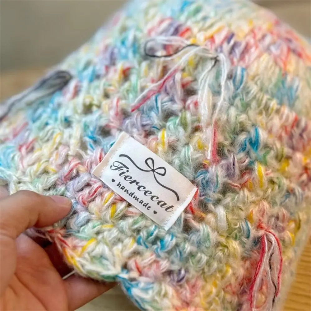 قبعة صوفية ملونة محبوكة مقاومة للرياح ، آذان واقية من القوس الحلو ، قبعة بلا لجام ، الخريف والشتاء