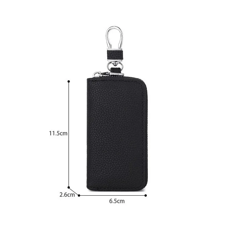Multi-Function PU Leather Zipper Key Bag Large Capacity Men's Waist-Worn Leather Card Bag Universal Car Up to Multiple Keys Gift