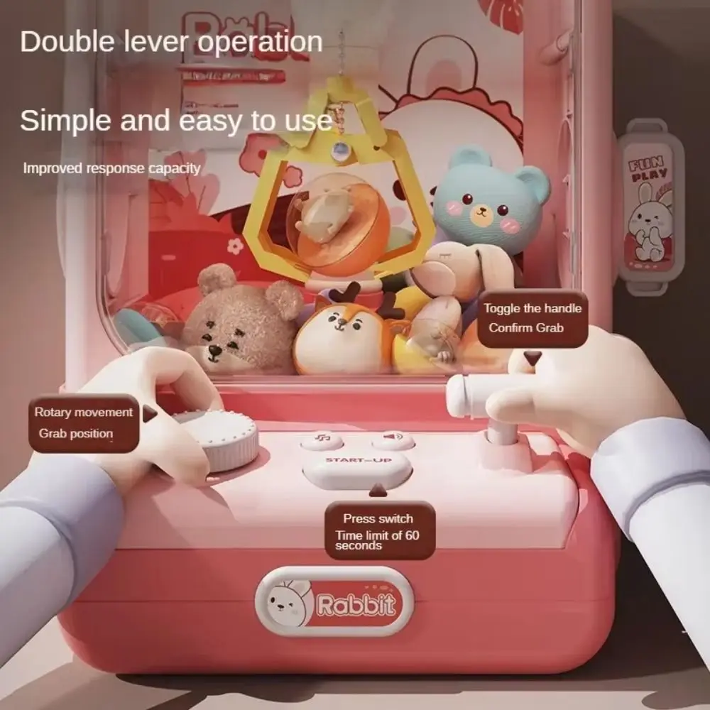 Cartoon Animals Design Mini Clip Doll Machine Strong Grip Electronic DIY Doll Machine for Multi-functional Easy To Operate