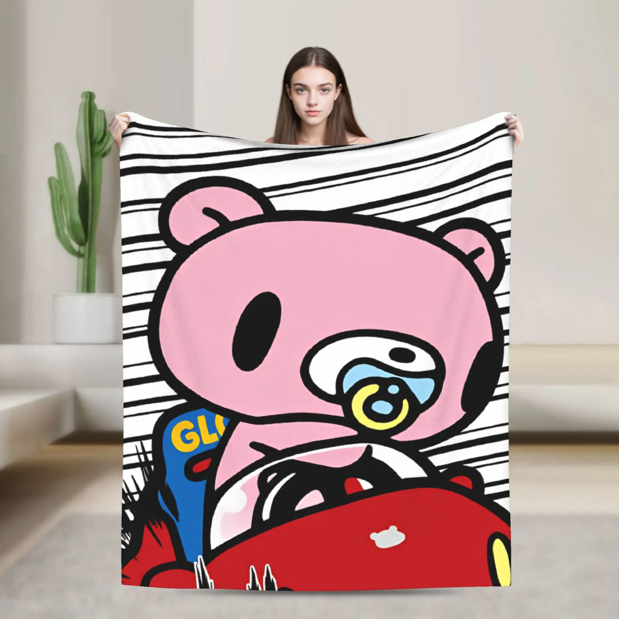 Cartoon G-Gloomy Bear  Super Soft Blanket  Child Plush Bedding Throws Novelty Couch Chair Flannel Bedspread Sofa Bed Cover