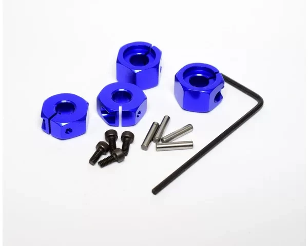 Hot Racing TE1006SL Blue Aluminum 12mm Clamping Wheel Hexes for Traxxas 1/10 2WD Slash/Stampede/Rustler