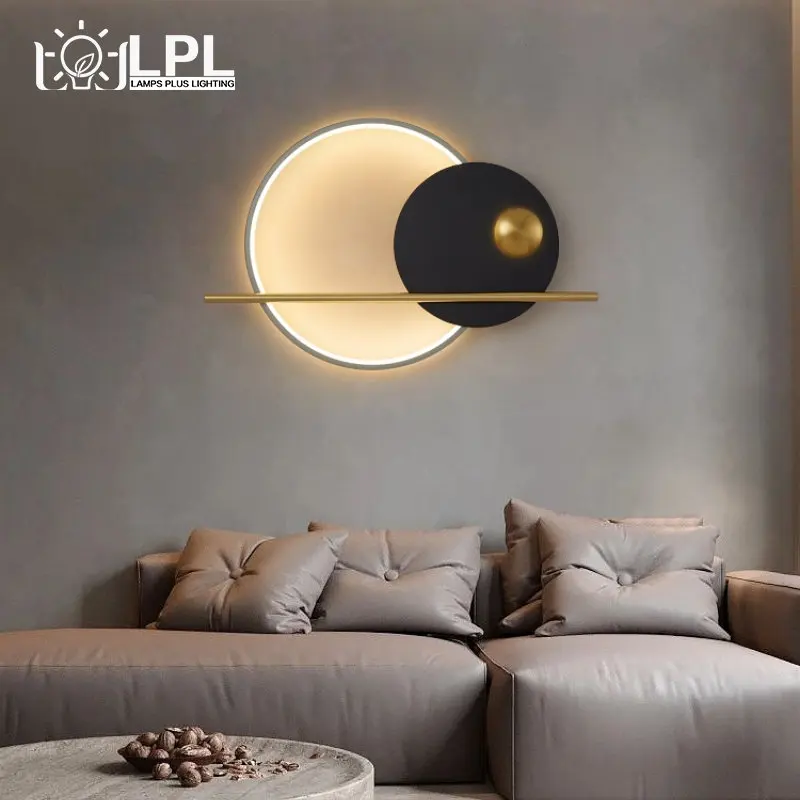 

Modern LED Wall Lamp for Bedroom Bedside Living Room Corridor Round Ring Design Aisle Lights Simple Indoor Decoration Fixtures