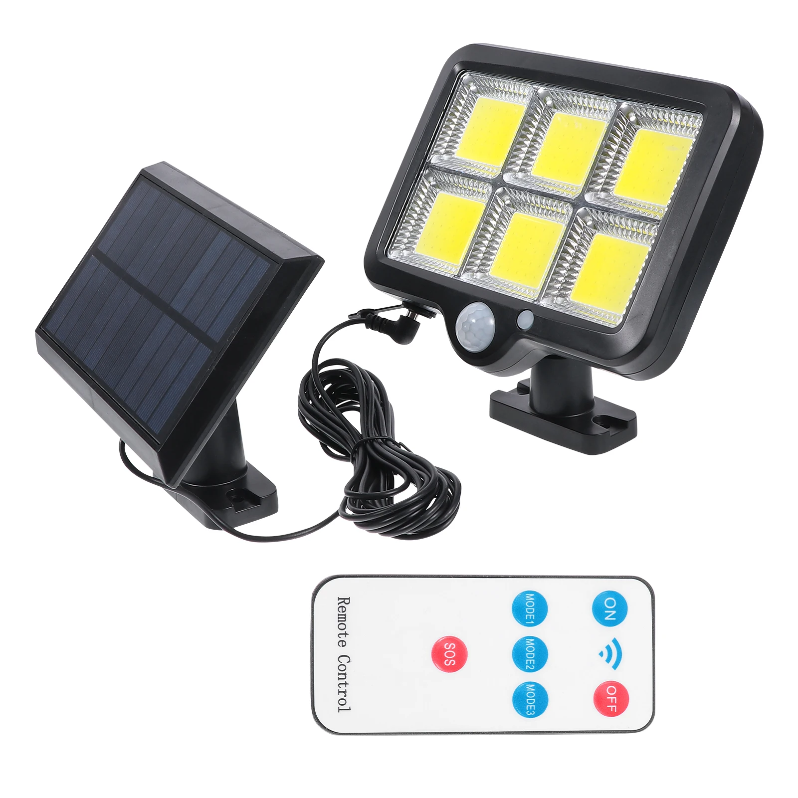 

1 set Solar Powered Yard Light Outdoor Waterproof Wall Lamp Solar Light With Sensor For Corridor Emergency Lighting (Black)