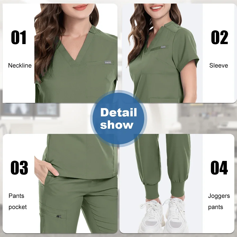 ชุดขัดชุดผู้หญิง Joggers อุปกรณ์การแพทย์ Healthcare เครื่องแบบผ่าตัด Lab Veterinary Clinic ชุดทํางาน Mens