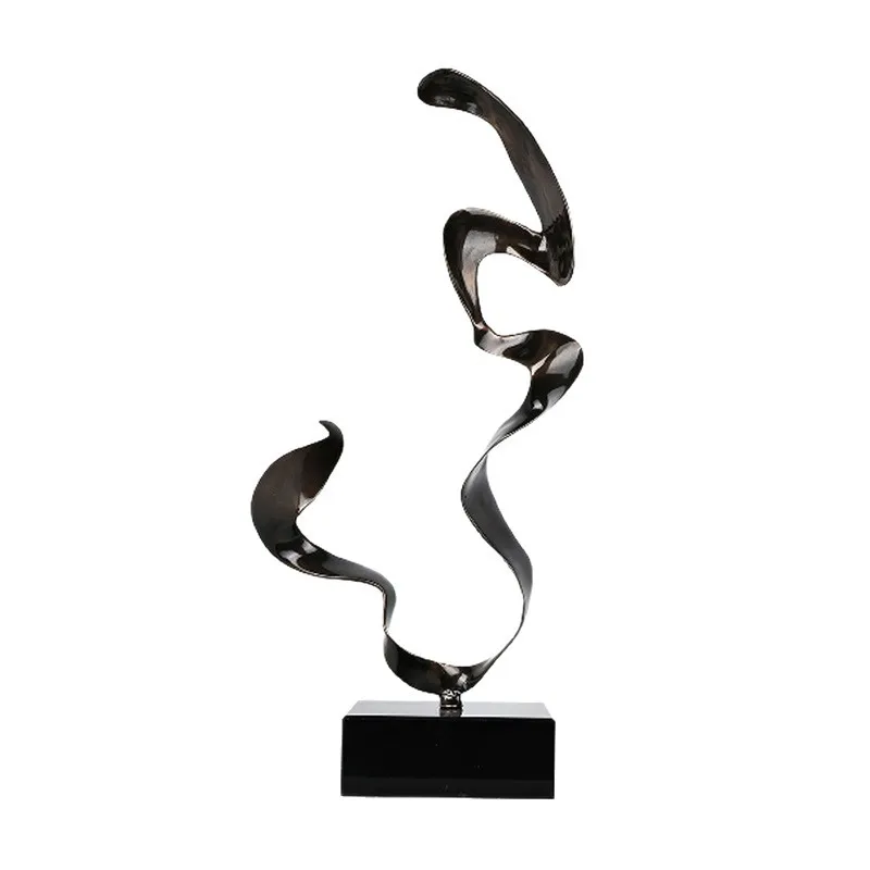 light luxury metal copper gold streamer abstract sculpture ornament entrance desktop decoration model house art decoration