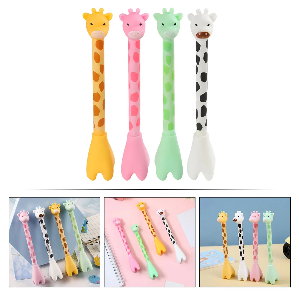 12 Pcs Giraffe Ballpoint Pen Student Writing Accessories Cute Pens Bulk Gel Prize