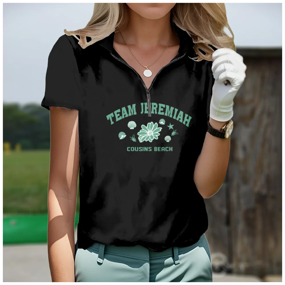 

The Summer I Turned Pretty 2023 Cousins Beach Team Jeremiah Merch Golf Jersey T-shirt Stand Collar Short Sleeve Tee 3D Clothes