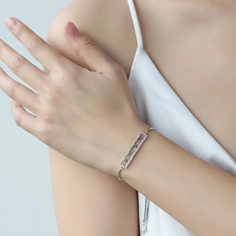 Kenjie, the original new copper-plated real gold-inlaid zirconium personalized digital lifetime bracelet ins exquisite telescopi