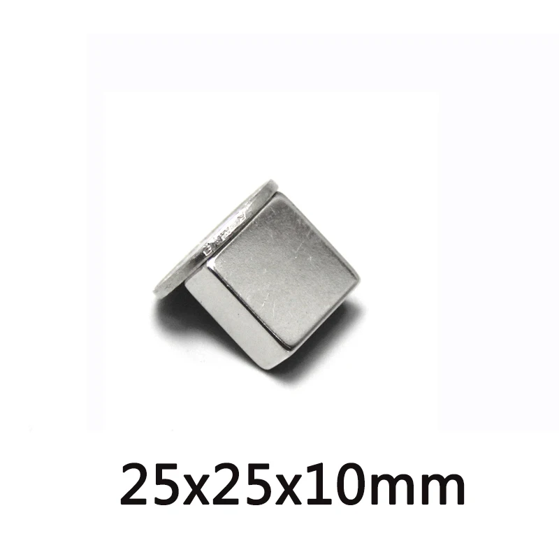 Imanes cuadrados potentes N35 de 25x25x10 mm, imán permanente de 25 mm x 25 mm x 10 mm, bloque magnético de neodimio fuerte de 25x25x10 mm, 25*25*10