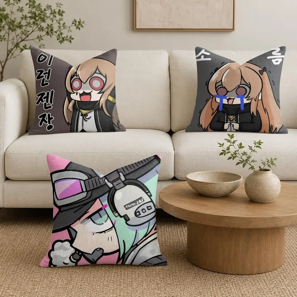 M4A1 Girls F-Frontline Cushion Cover Plush Fabric Soft Double-Sided Printed Sofa Warm Winter Home Gift Pillow Cover