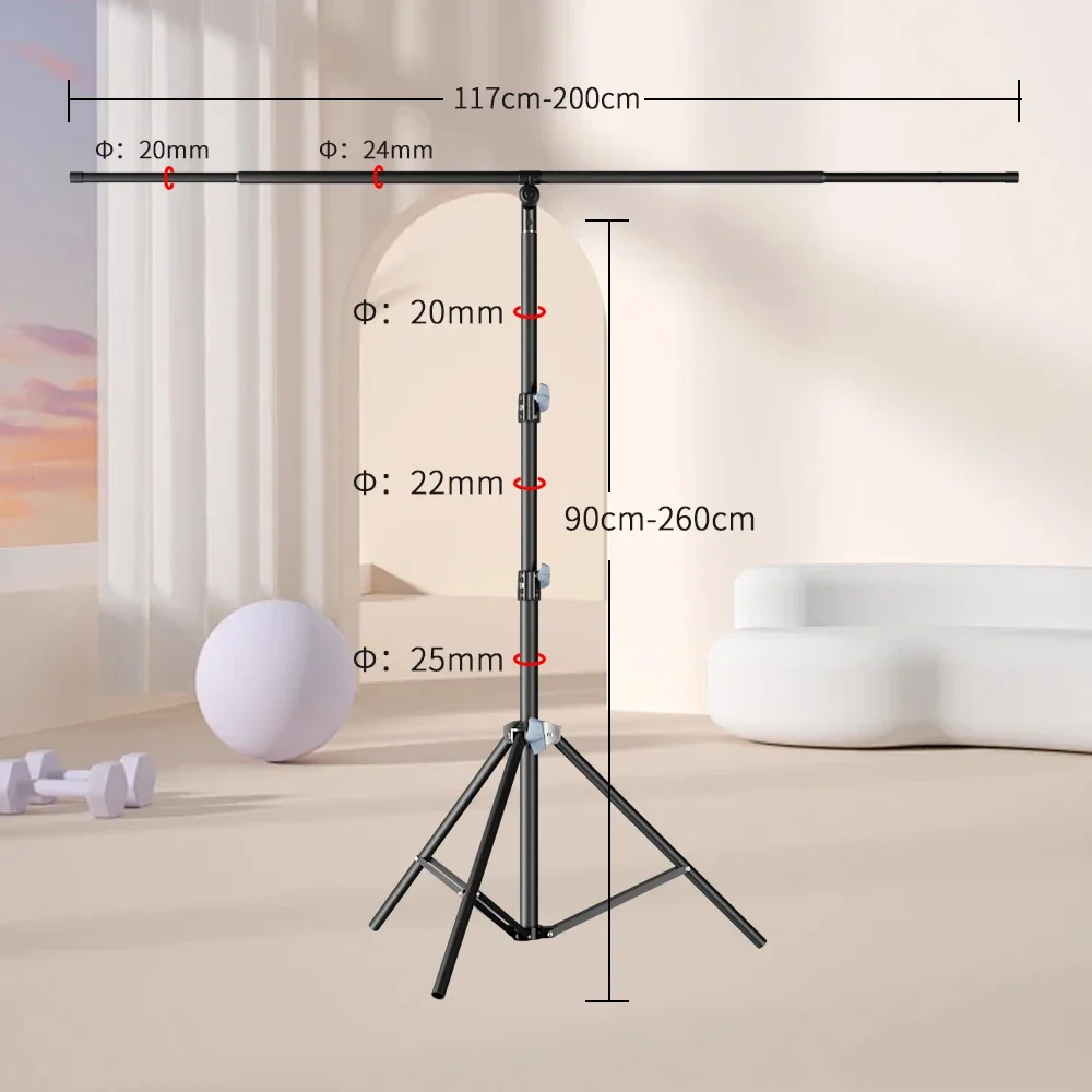 SH T-Shape Backdrop Background Stand With 4pcs Clips Photography  Photo Studio  Frame Support System Kit With Stand