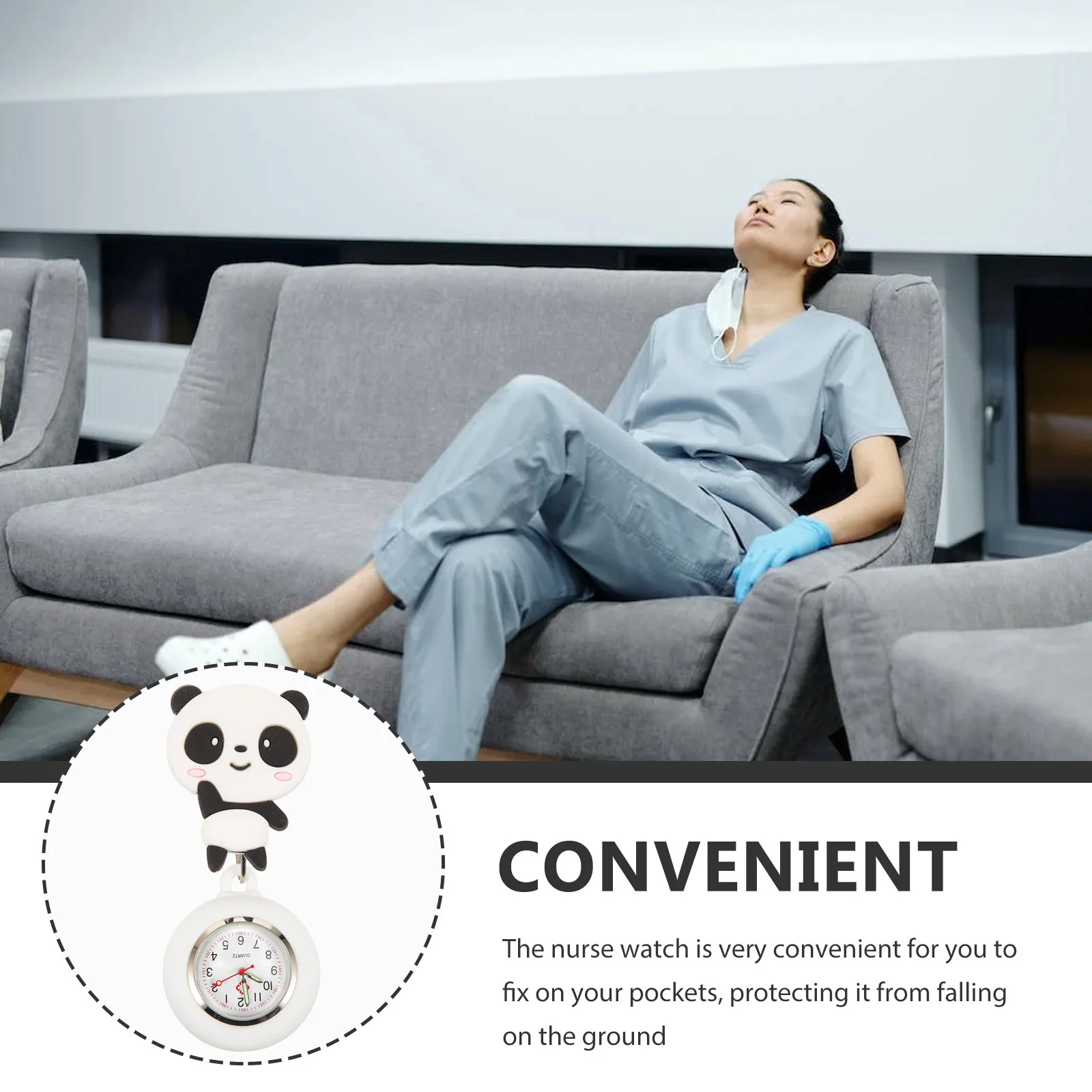 ساعة الظهر بمشبك قابل للسحب على طية صدر السترة المعلقة هدية للعاملين الطبيين والممرضات #5