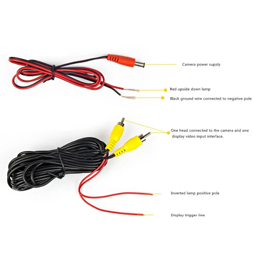 6M Car Video Extension Cable For Rear View Backup Camera & Detection Wire Car Video Cable Accessories Parts 12-24V 1-2A