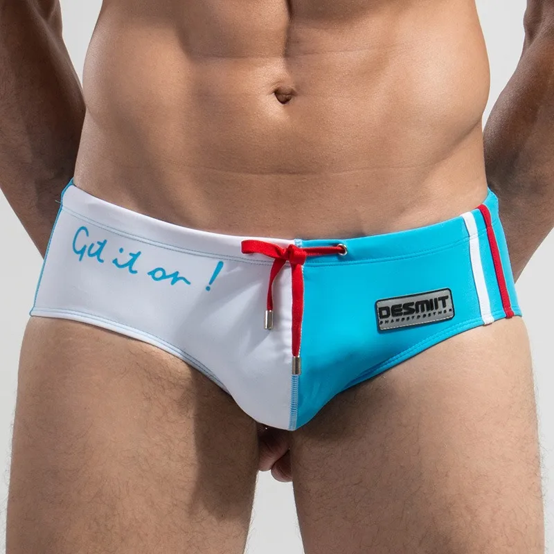 Mens Swimming Trunks Splicing Swim Suit Sexy Low Waist Swim Briefs Beachwear Sports Quick Dry Board Beach Shorts Swimsuit