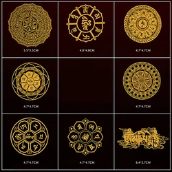 Buddhism National Traditional Transshipment Lucky Wealth Culture Character Stickers Mobile Phone Metal Stickers Phone Labels