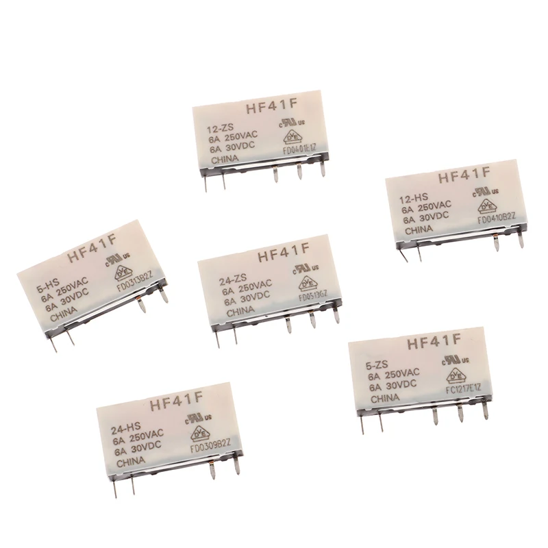 1Pcs HF41F-24-ZS  HF41F-12-ZS HF41F-5-ZS HF41F-5-HS HF41F-12-HS HF41F-24-HS Industrial Relay Subminiature Power Relay