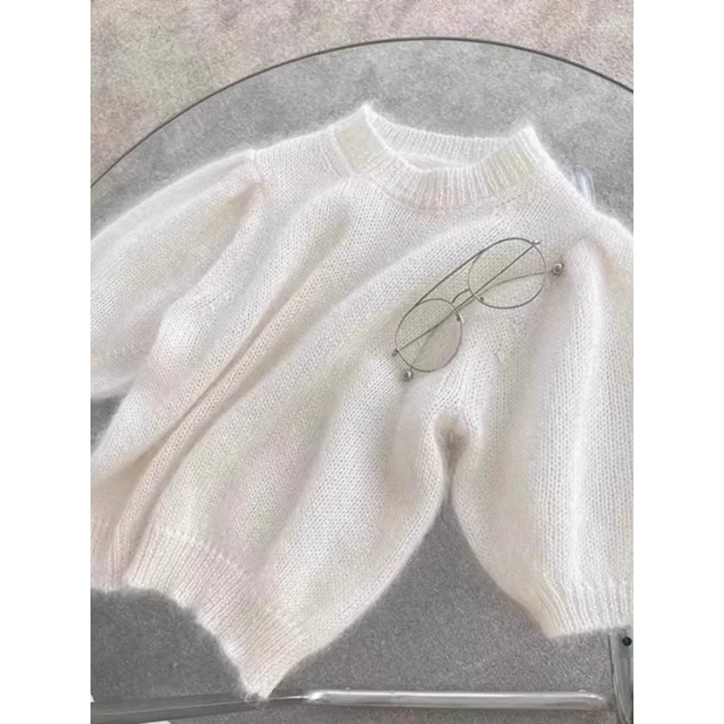 100 czysty kaszmir, dzianinowy kardigan z krótkim rękawem, damski T-shirt z okrągłym dekoltem i krótkim półrękawem