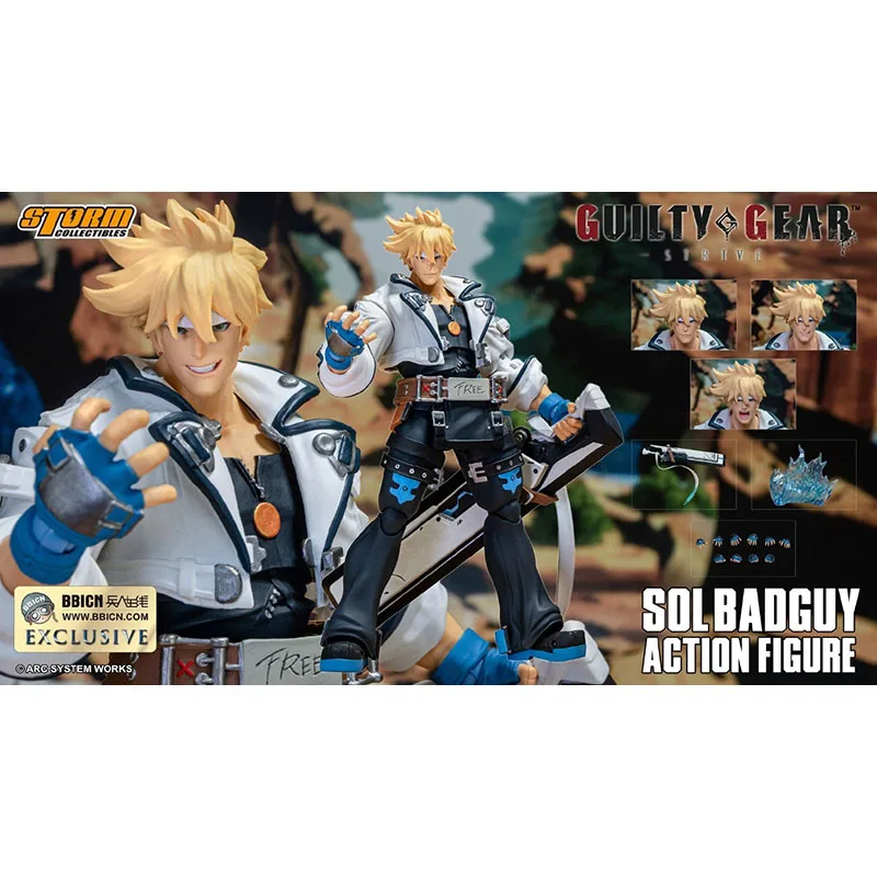 

In Stock Original Storm Toys ST ACSB01BL Sol=Badguy Guilty Gear 1/12 PVC Animation Character Model Action Toys Gifts