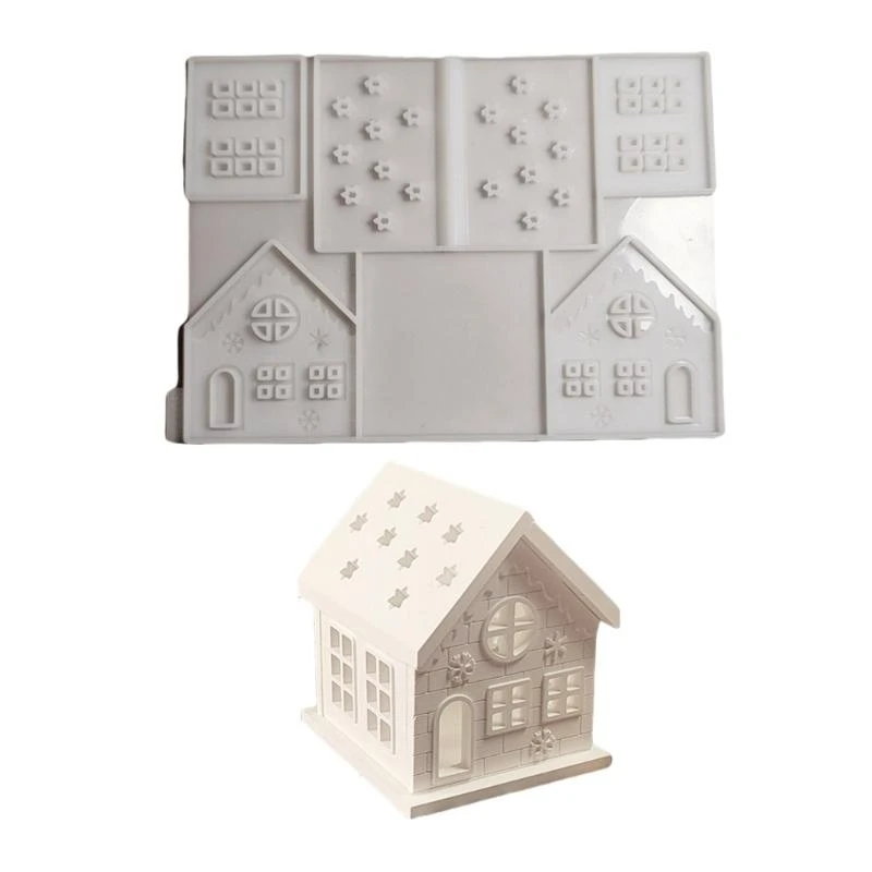  Home Decoration Mold Silicone Ornament Making Mould Miniature House Shaped Gypsum Adorment Mould Jewelry Crafting Tool