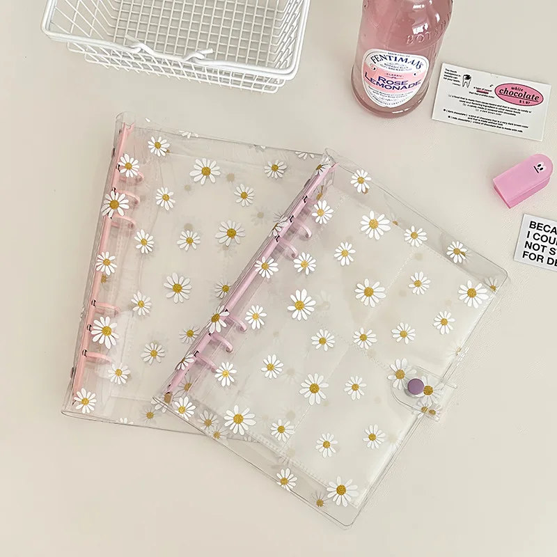 A5 Clip colorata Daisy Glittery Bling Raccoglitore a fogli mobili Copertina per notebook Diario Agenda Planner Copertina in carta Cancelleria