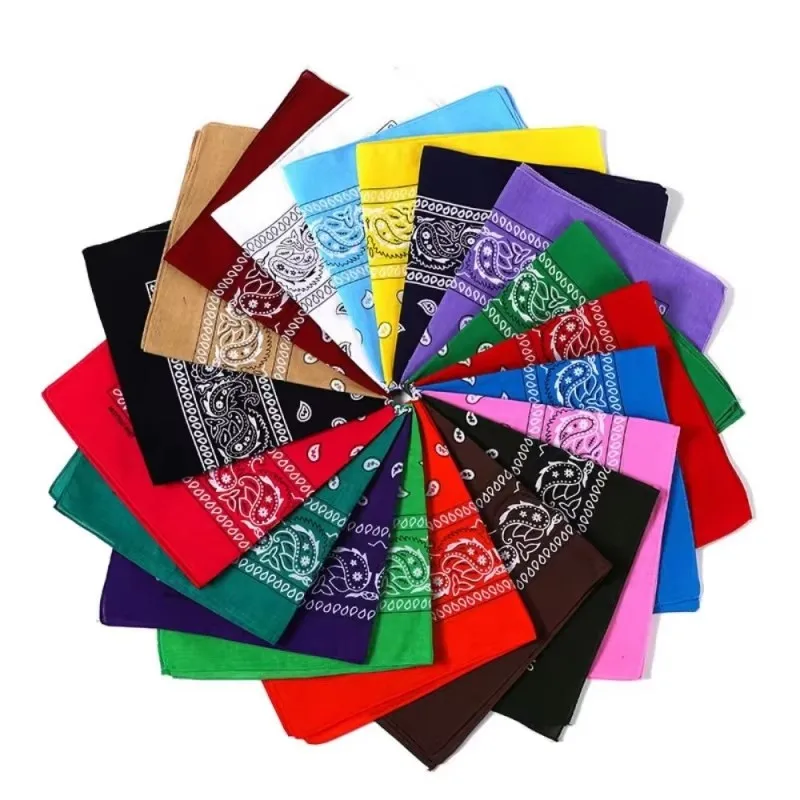 1/2pcs Men Women Cotton Bandana Hairband Cowboy Mens Biker Sports Headwear Wrist Hairwrap Single Sided Head Wrap Scarf Paisley
