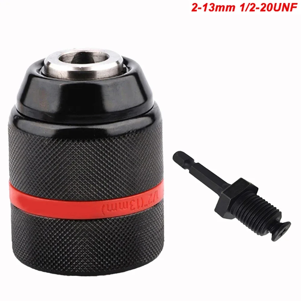2mm-13mm Metal Keyless Drill Chuck,3Jaw Self-locking Ratchet Chuck,1/2-20UNF Threaded,Chuck for Drill Bit Screwdriver Tap&Socket
