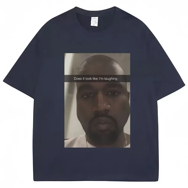 Kanye West funny meme Tshirt looks like Im laughingHumorous short sleeved retro oversized Tshirt suitable forwomen\'s street wear