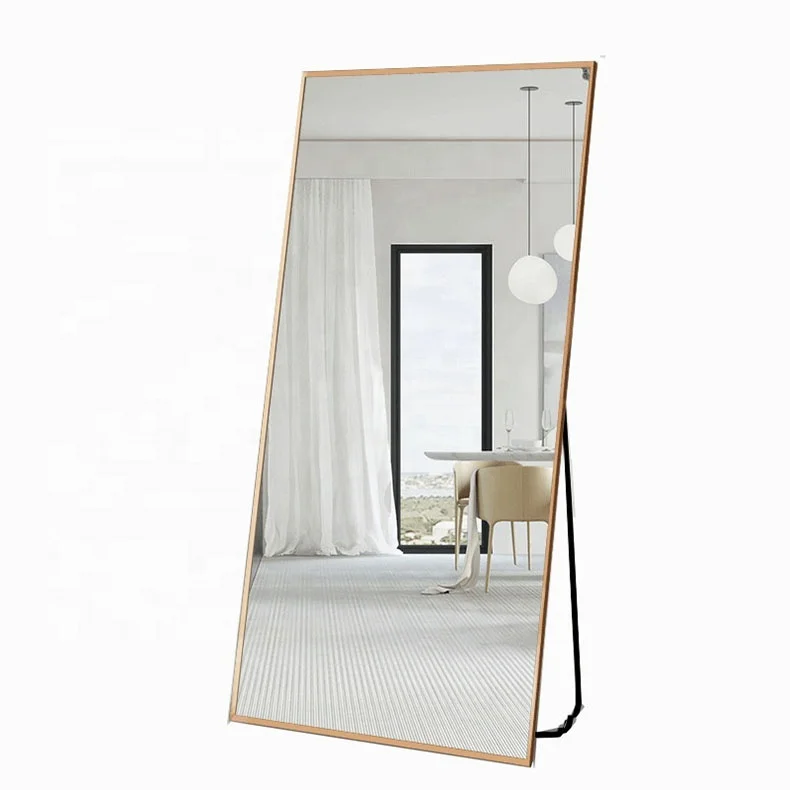

For Metal Dressing Room Gold Aluminum Simple Photo AL Floor Stand Dressing Mirror Frame