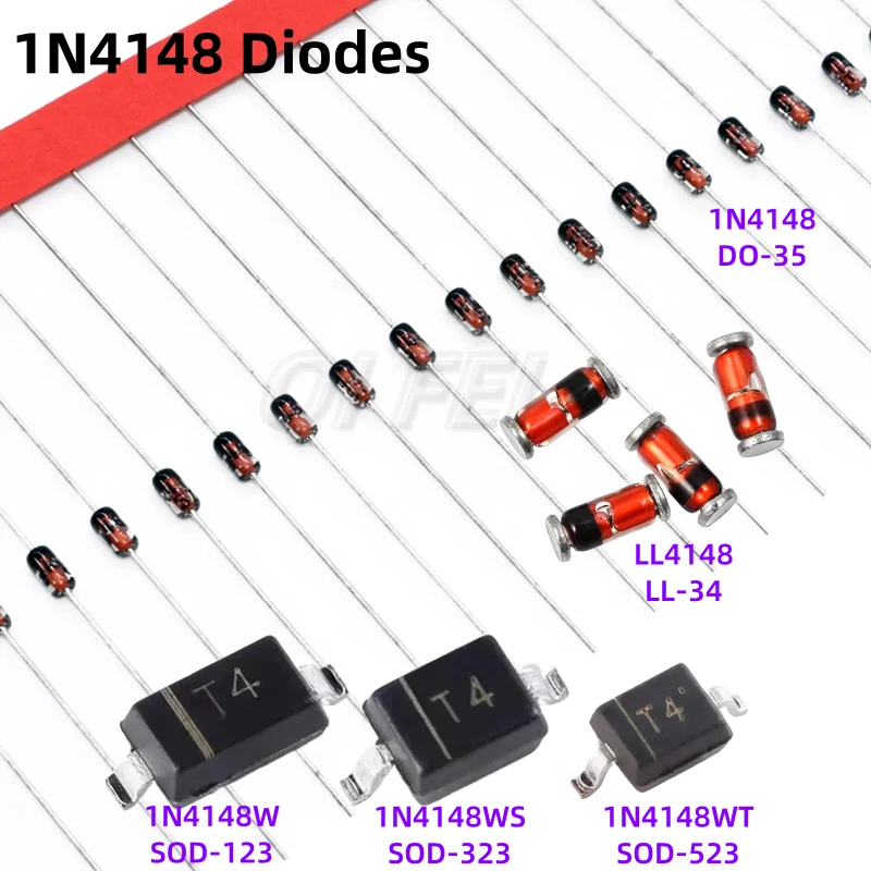 

50PCS 1N4148 Diodes LL4148 1N4148W 1N4148WS 1N4148WT DIP SMD SOD123 SOD 323 SOD523 1206 SOD-80 LL34 DO-35 Switching Diode