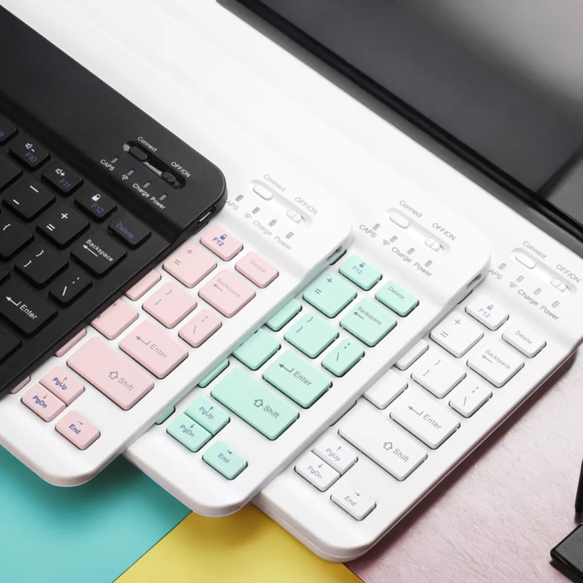 

Ultra-Slim Wireless Keyboard Mini 78-Key Bluetooth-compatible Rechargeable Keyboard For Android IOS Windows for PC iPad Tablet