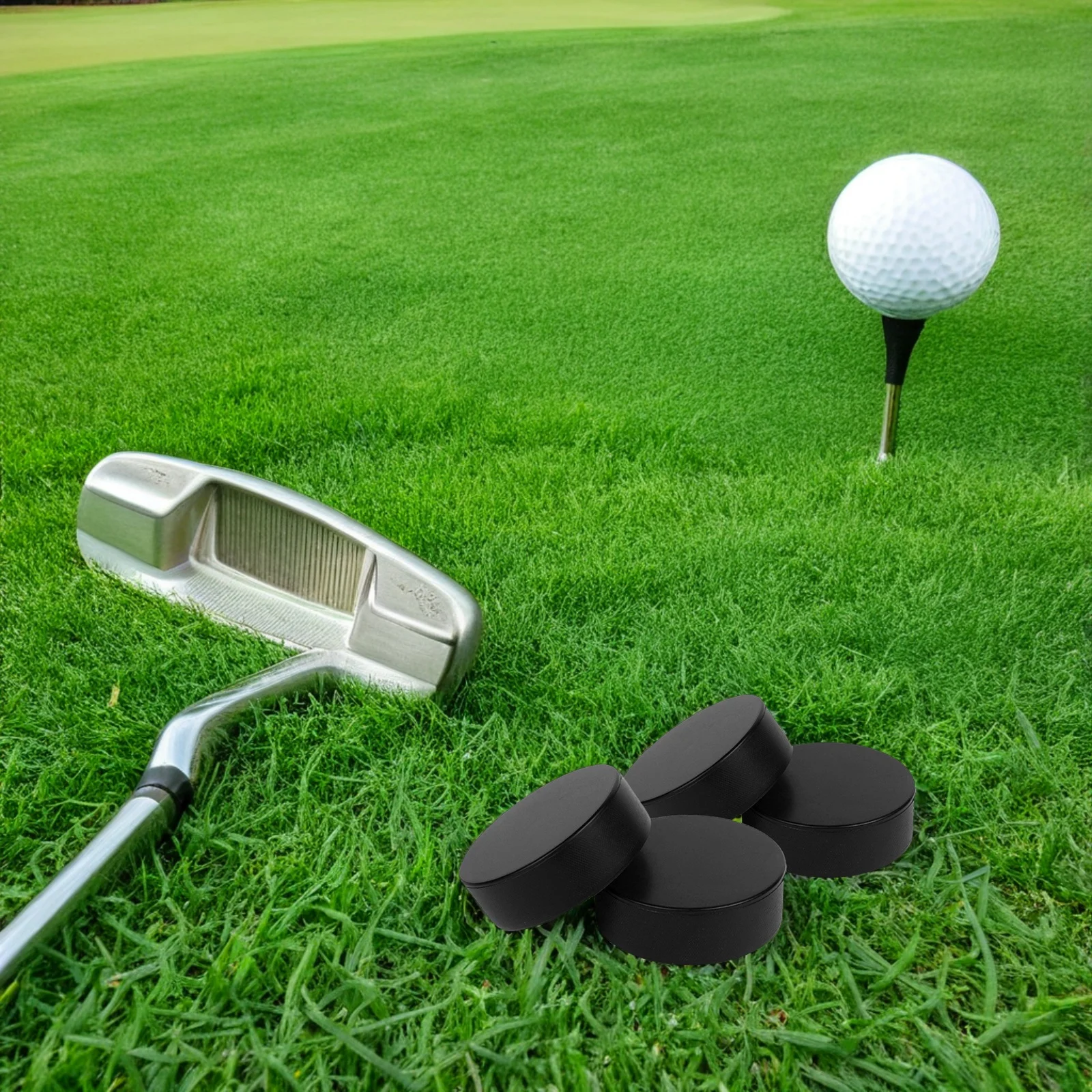 

4Pcs PU Ice Hockey Puck Sports Supplies Adults Teenagers Practice Game Use Hockey Puck Outdoor Sports Supplies