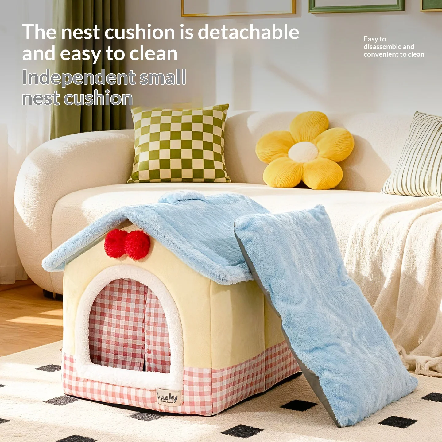 Casa cama cerrada para gatos y perros pequeños, todas las estaciones - imagen 5