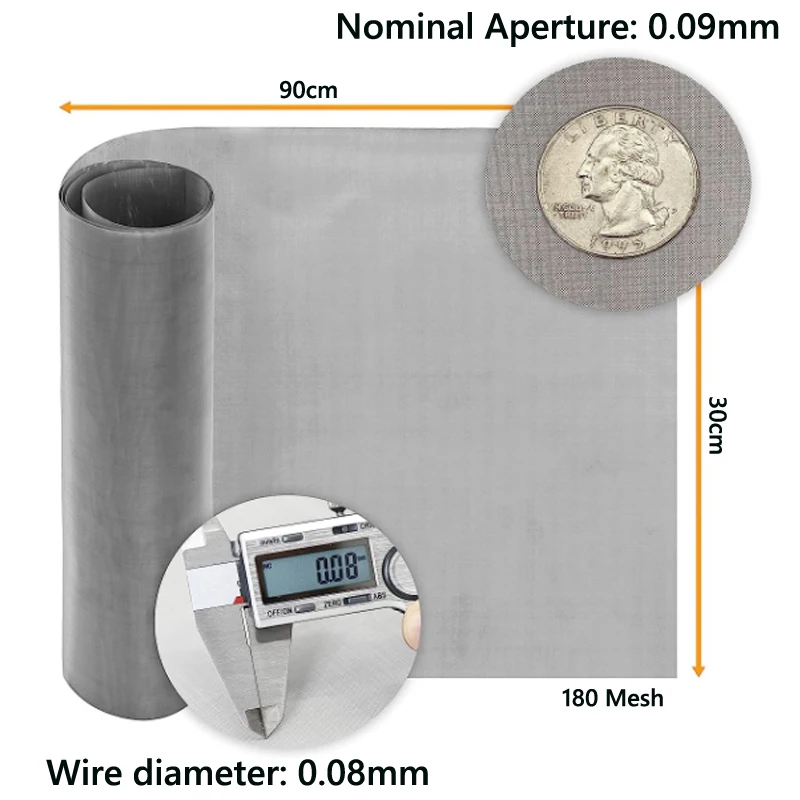 Pantalla de Filtro de acero inoxidable 304, malla tejida de alambre, hoja de filtro de cribado de acero inoxidable de alta calidad, 1-5 piezas,