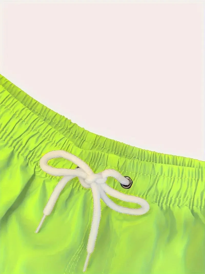 شورت شاطئ صيفي للرجال سريع الجفاف لركوب الأمواج برباط قابل للتنفس كاجوال للسباحة اليومية للياقة البدنية