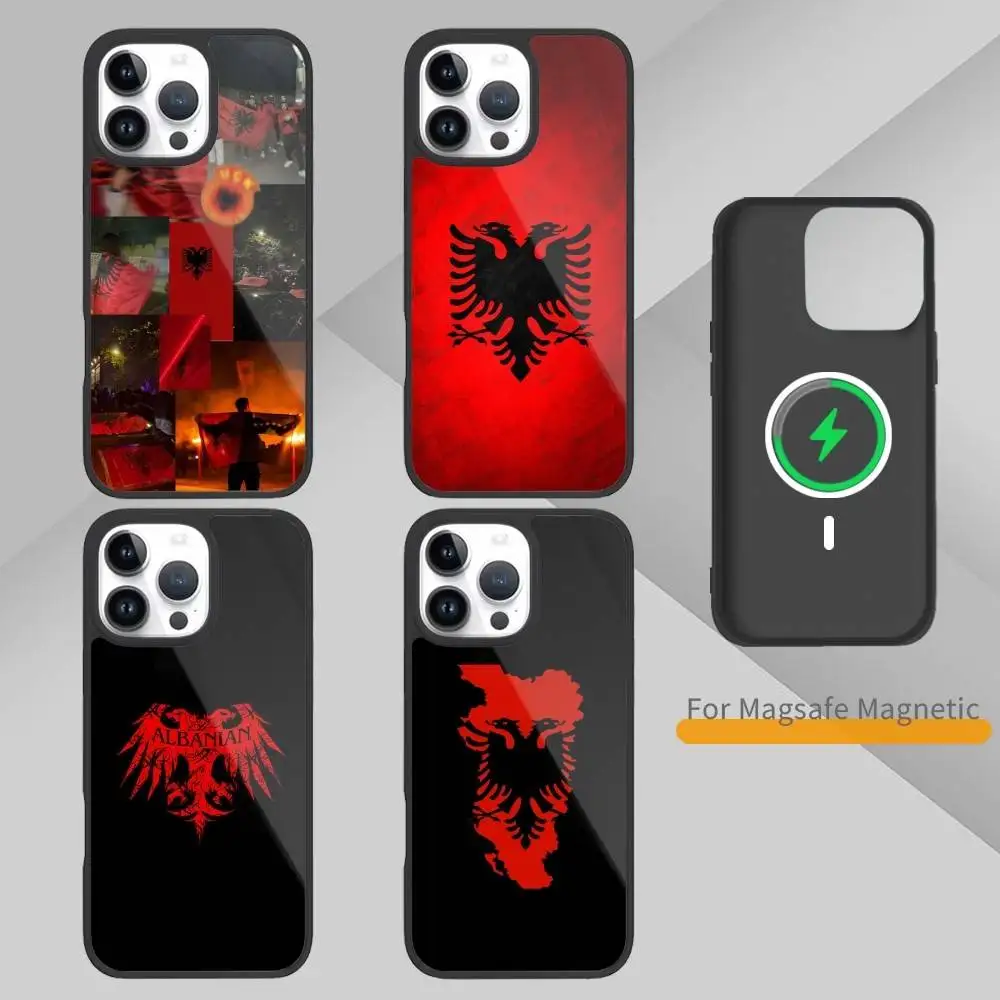 

A-Albanian L-Illyrian Flag LOGO Phone Case For iPhone 17,16,15,14,13,Pro,Max,Plus,Magnetic For Magsafe Wireless Charging