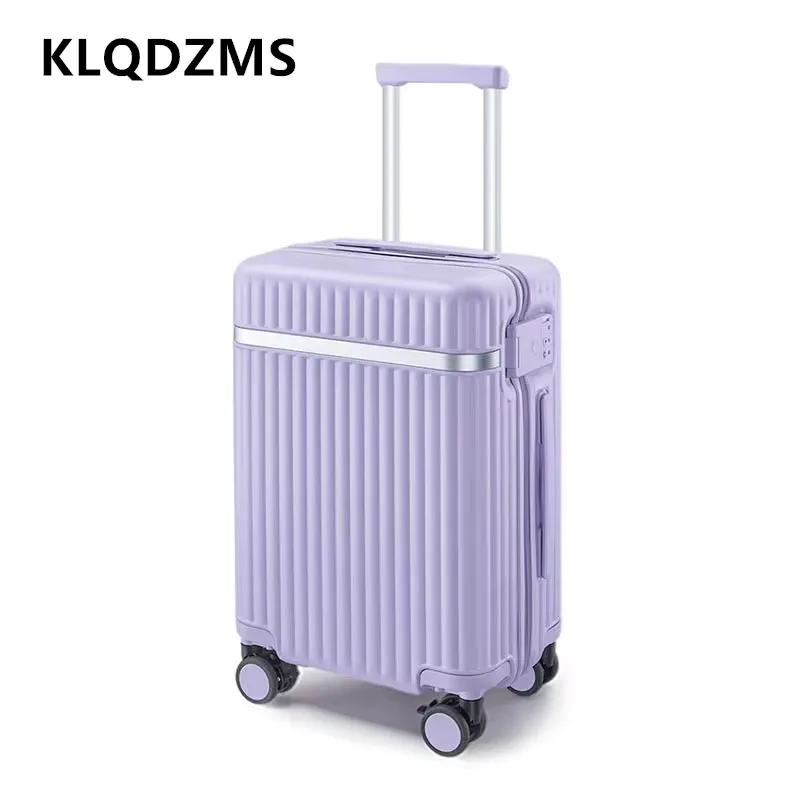 Klqdzms Handbagage Reisbagage 20 "24 Inch Abs + Pc Aluminium Frame Instapdoos Heren Trolley Koffer Met Wielen Cabine Koffer