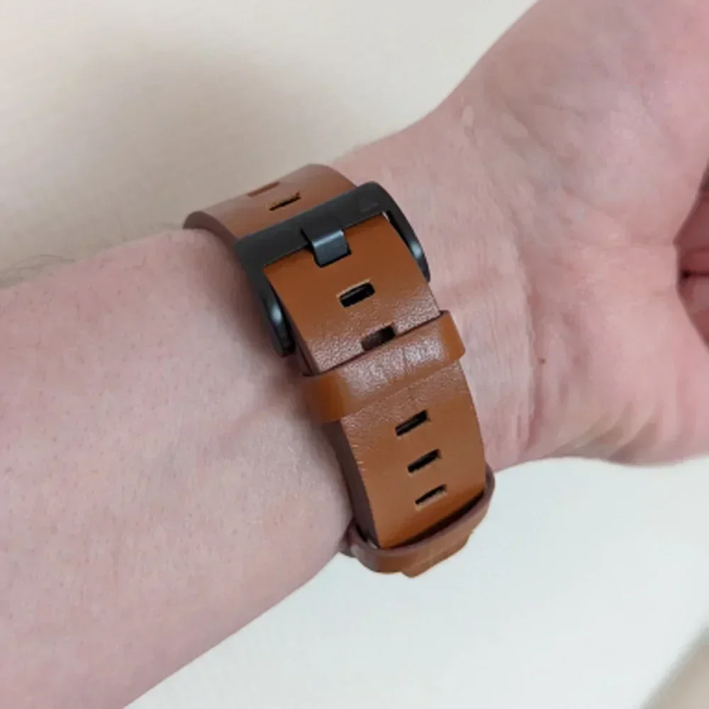 حزام ساعة من الجلد الطبيعي لساعة Garmin Fenix 8pro E 7X 7 6X 6 5plus سوار ساعة إندورو 3/Epix/Quatix 8 QuickFit 22/26 مللي متر #3