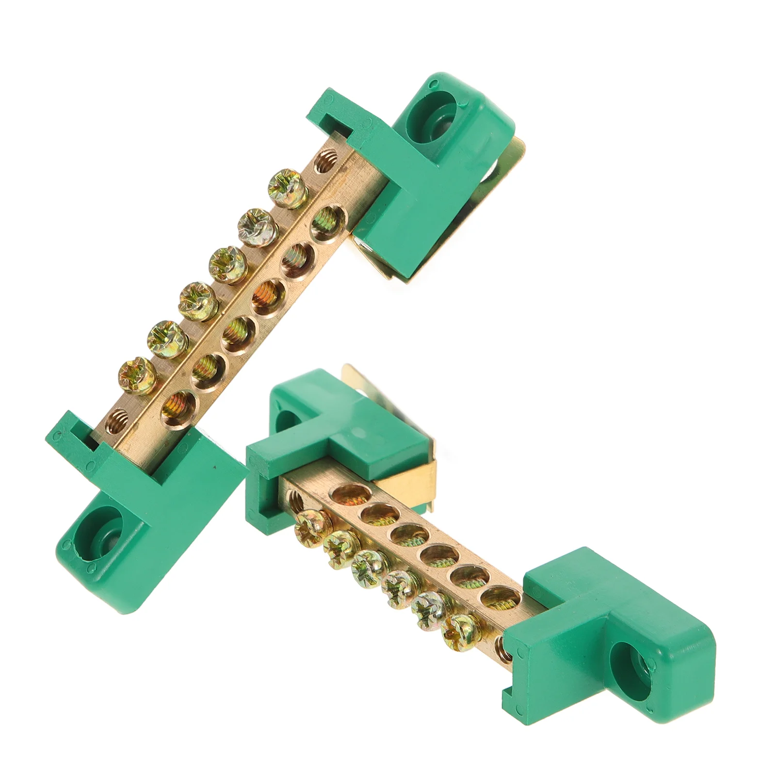 

2 Pcs Terminal Block Electrical Grounding Bars Rod Kit Rods with Positions Copper Bus Strip Kits