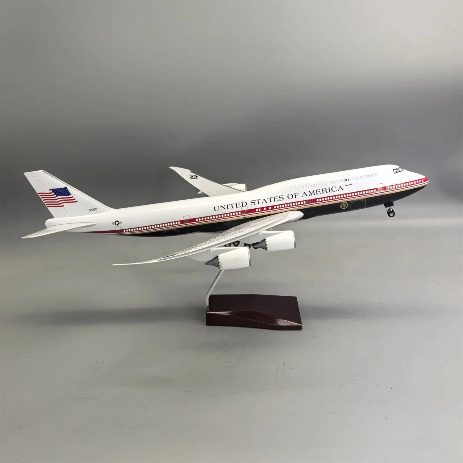 47cm Resin Air Force One B747 Aircraft Model Replica 1/150 Scale Airplanes Diecast For Adults Fun Collectible Gift With Stand