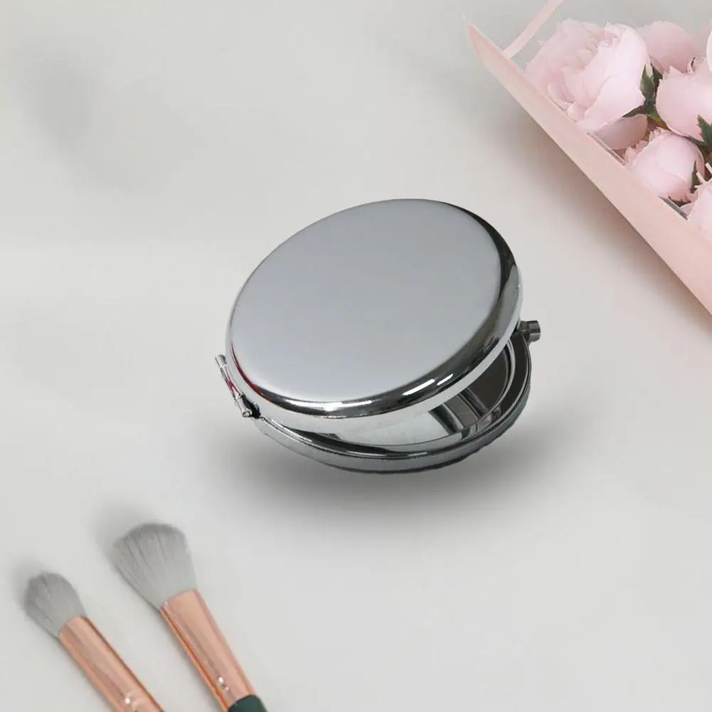 Mini Miroir de Maquillage Pliable Double Face Argenté, Accessoire de Poche Portable pour Voyage, Q6Q3