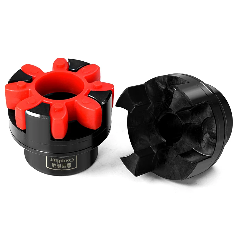Industrial flexible bobbin coupling with steel key pliers similar to Rotex spider bushing coupling pumps