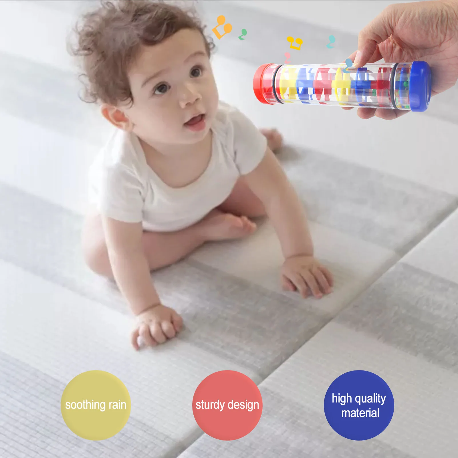 Regen Stick Baby Spielzeug Rassel Rohr Regen Stick Regenbogen Sanduhr Rainstick Rainmaker Spielzeug Musik Sensorischen Spielzeug Für Mädchen Und Jungen