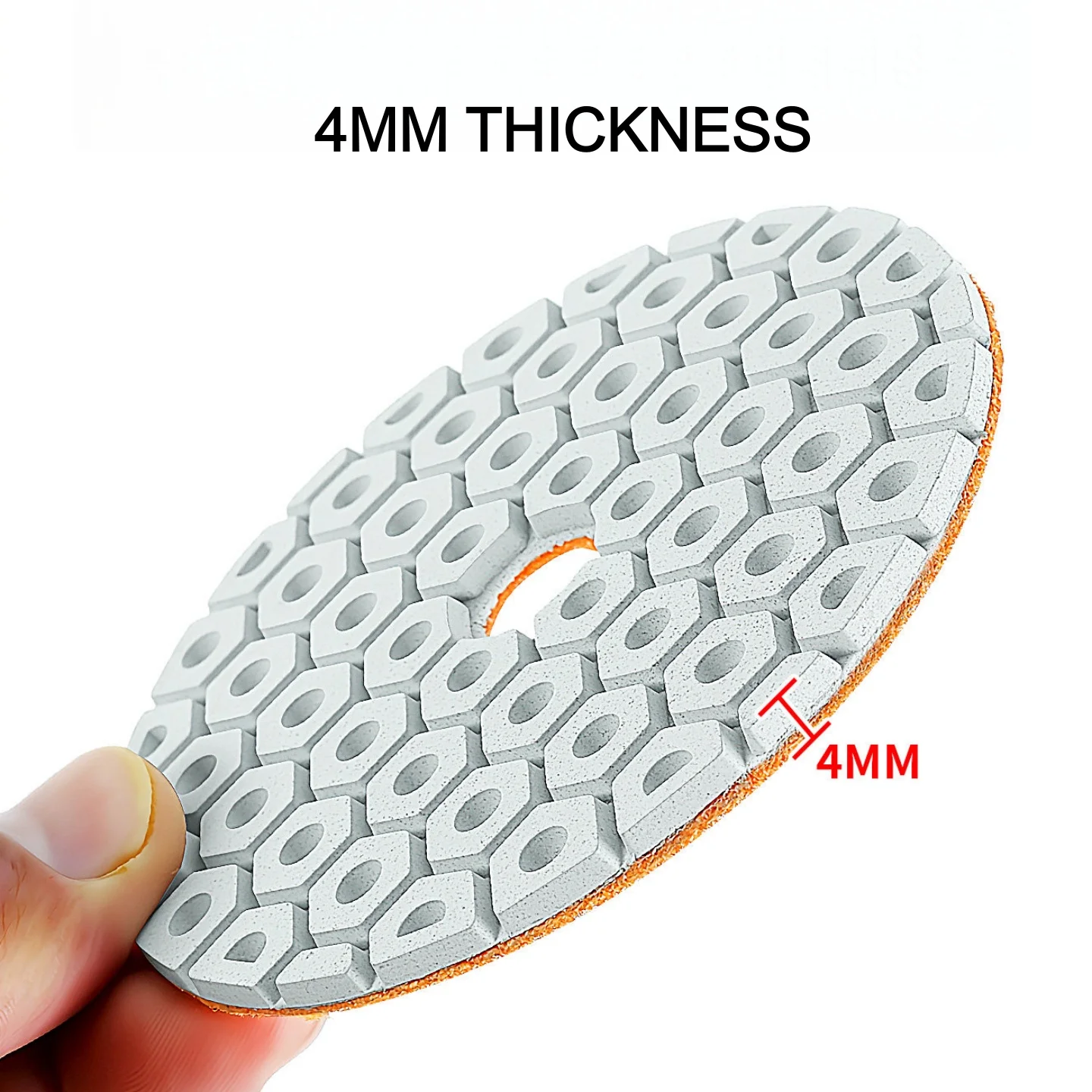 4 Stück 4 Zoll 100mm Diamant-Polierpads 4-Stufen Nass-Polierpad für Granit, Marmor, Terrazzo, Quarz Schleifpolierscheibe – Detail 5