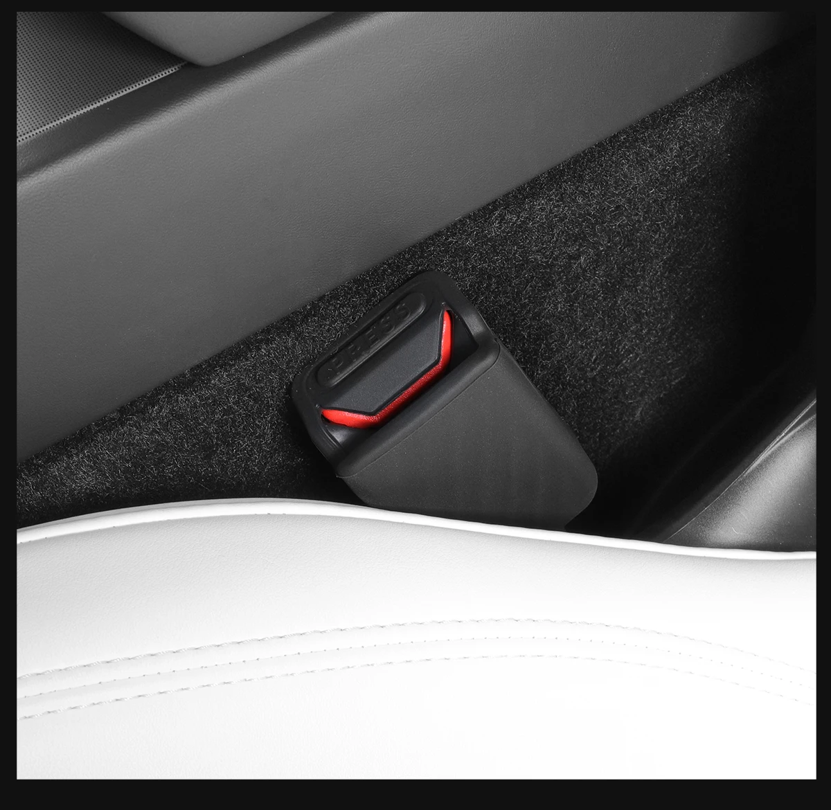 LUCKEASY für Tesla Model Y Model 3 2019-2026 Autosicherheitsgurt-Schnallen-Schutzabdeckung, dekorative Sicherheitsgurt-Abdeckung, Zubehör – Detail 14