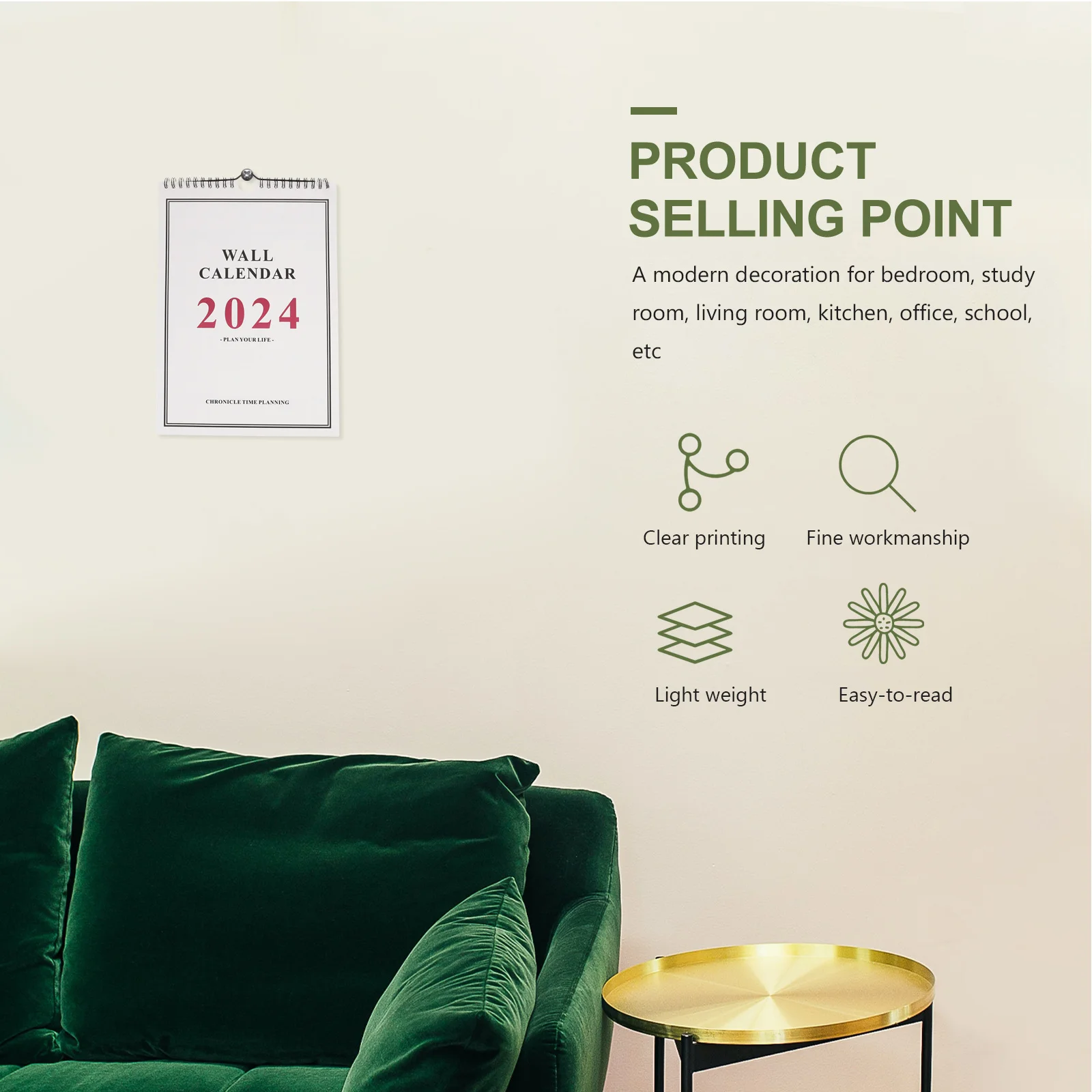 

Creative Hanging Hole Design Wall Calendar 2023-2024 Monthly Planner Home Office Decorative Organizer Wall Calendars