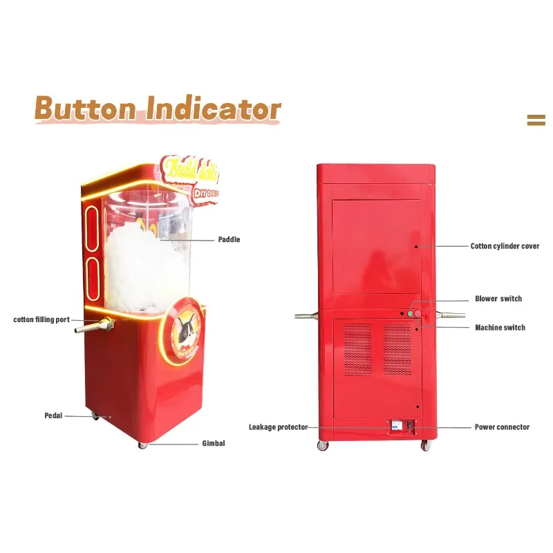Cotton Filling Machine Heavy-Duty Cotton Filler Air Compressor Motor Fast Teddy Bear Stuffed Animal Machine Customized