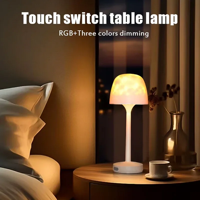 أورورا أضواء الإسقاط LED التحكم عن بعد ضوء الليل تموج الماء مصباح إسقاط غرفة نوم ديكور المنزل مصابيح طاولة ملونة #3