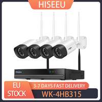 Hiseeu WiFi Security Camera System 10CH NVR 5MP HD Video 24/7 Time Record Color Night Vision Human Motion Detection 2 Way Audio