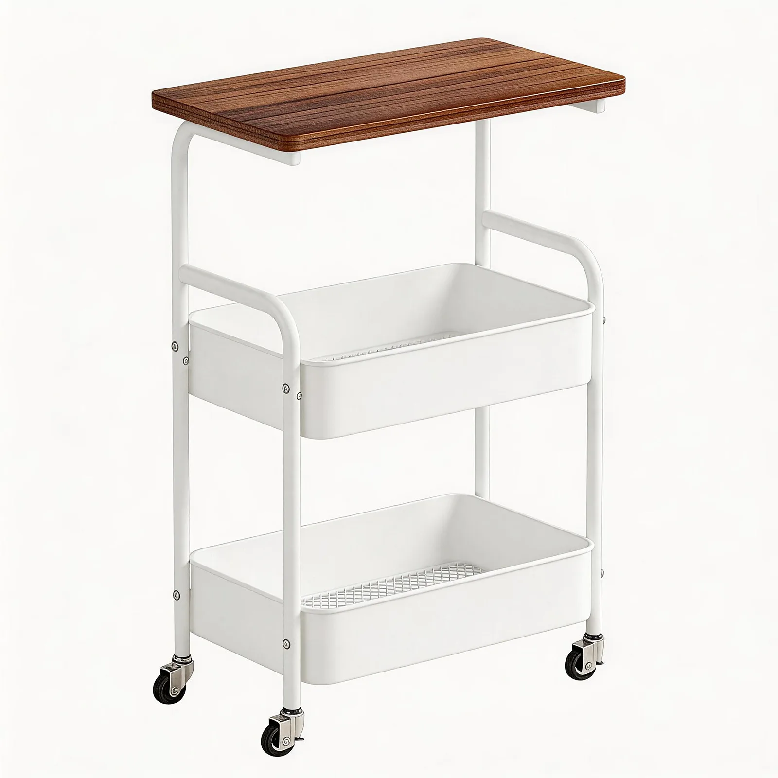 Estante móvel de três andares,organizador, carrinho de armazenamento com rodízios,ideal para quartos e salas de estar