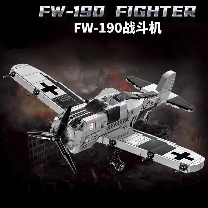 

Конструктор LEYI 66066 FW-190, модель немецкого истребителя времен Второй мировой войны, 503+ детали, подарок для любителей военной тематики.
